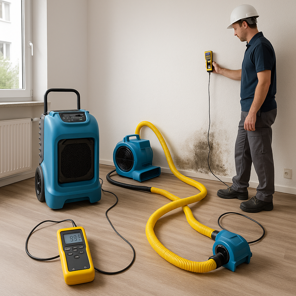 Professionelle Wasserschadensanierung in einem Woh